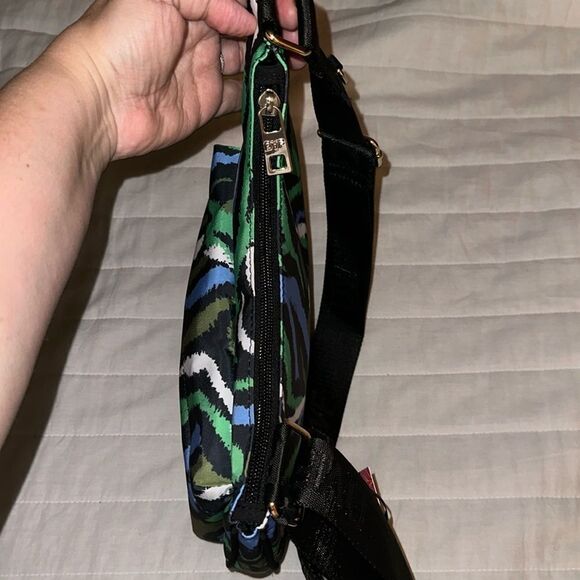 DVF x Target Black Green White Disco Zebra Nylon Utility Crossbody Bag - Picture 10 of 11